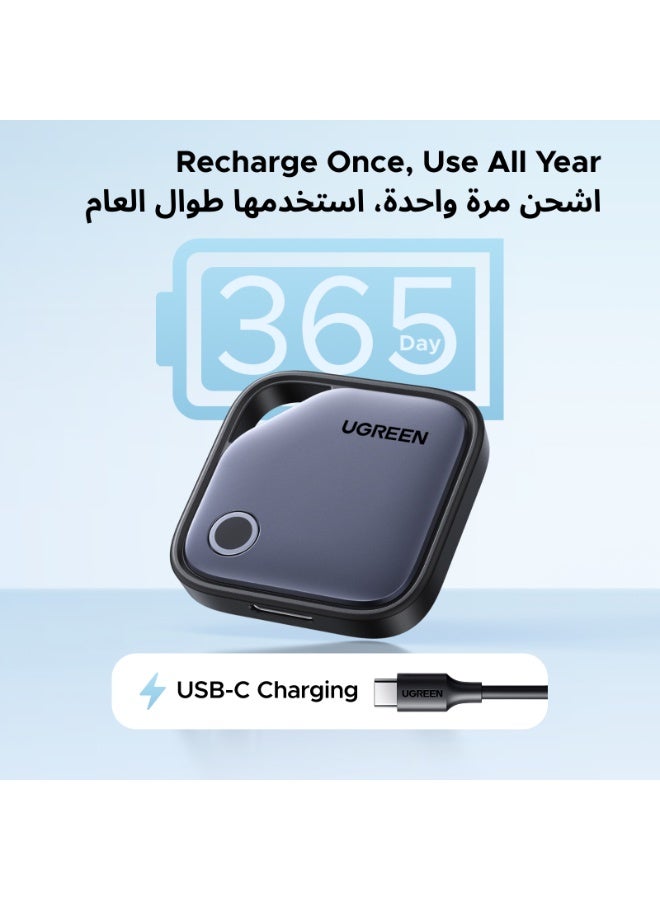 Ugreen FineTrack Duo Smart Tracker Kit (4 Pack) Work with iOS & Android USB-C Rechargeable Bluetooth Tracker Beep Sound, for Key Luggage Passport Car, Fit for iPhone 17 Samsung Galaxy S26 black - Image 4